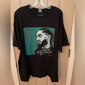 Gildan black Nipsey Hussle screen print inspiration short sleeve t-shirt. Sz 2X.